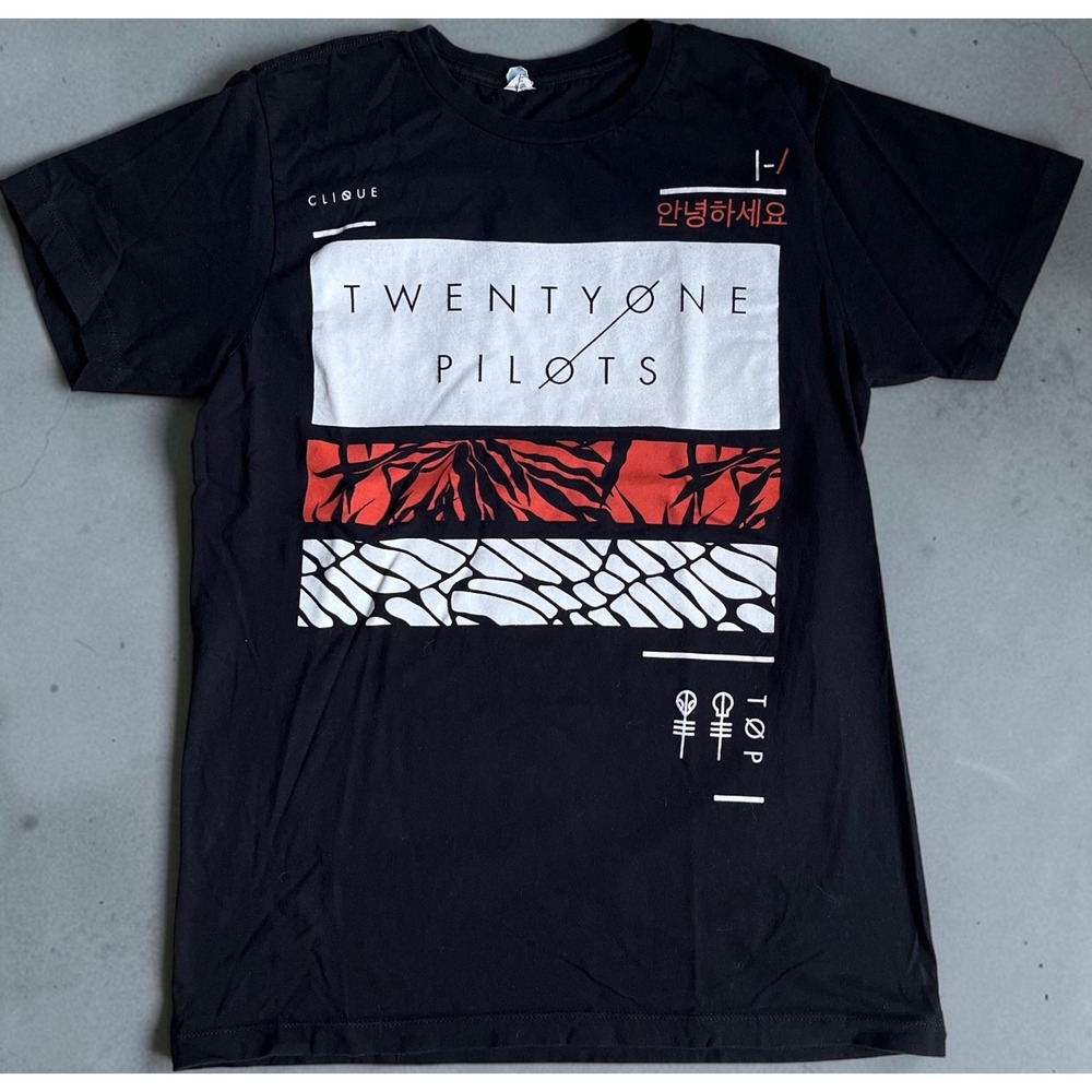 Twenty One Pilots Clique Band Tee Black Graphic T-Shirt Mens Medium Pacific